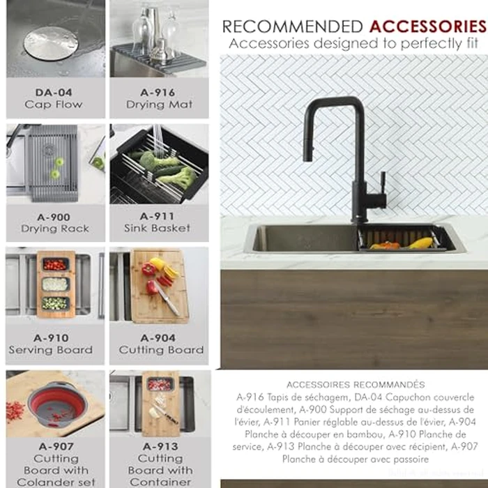 Stylish 23 x 18 Inch Drop in or Undermount Kitchen Sink 9 Inches Deep Single Bowl 30mm Radius Corners 18G Stainless Steel Sink with Standard Metal Strainer, S-203T by Stylish - Image 8