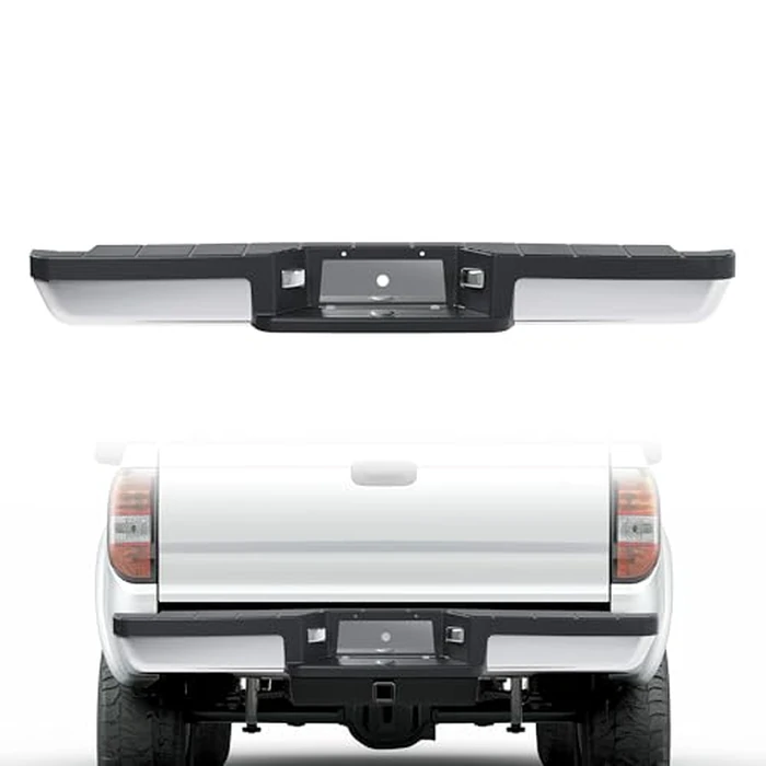 HECASA Rear Step Bumper Compatible with 1993-2011 Ford Ranger Fleetside/Styleside Supercrew FO1102306 with Brackets & LED Lights W/O Parking Aid Sensor Holes Chrome Silvery by HECASA - Used - Very Good condition