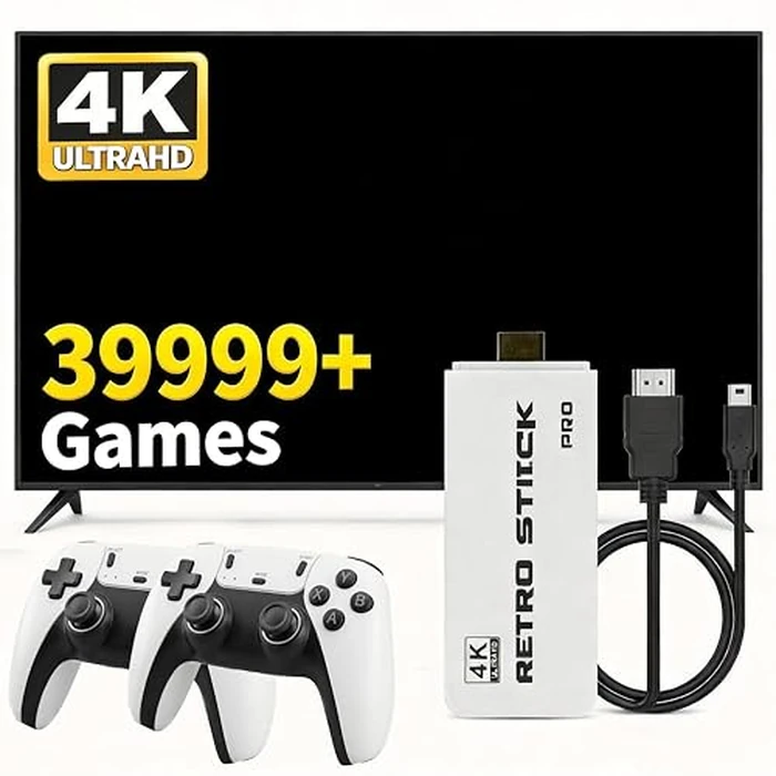 Gonlylai Retro Gaming Console Perfect Game Experience for Family Fun 39,999 Classic Games 28 Classic Emulators, Plug & Play Dual 2.4GHz Wireless Controllers by Gonlylai - Used - Like New condition - US$40.84