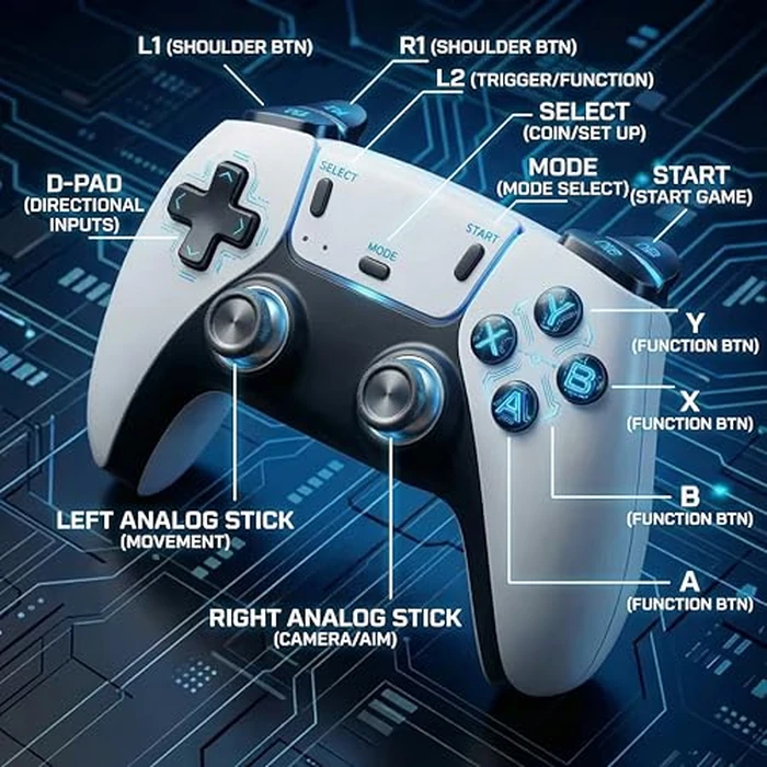 Gonlylai Retro Gaming Console Perfect Game Experience for Family Fun 39,999 Classic Games 28 Classic Emulators, Plug & Play Dual 2.4GHz Wireless Controllers by Gonlylai - Image 3