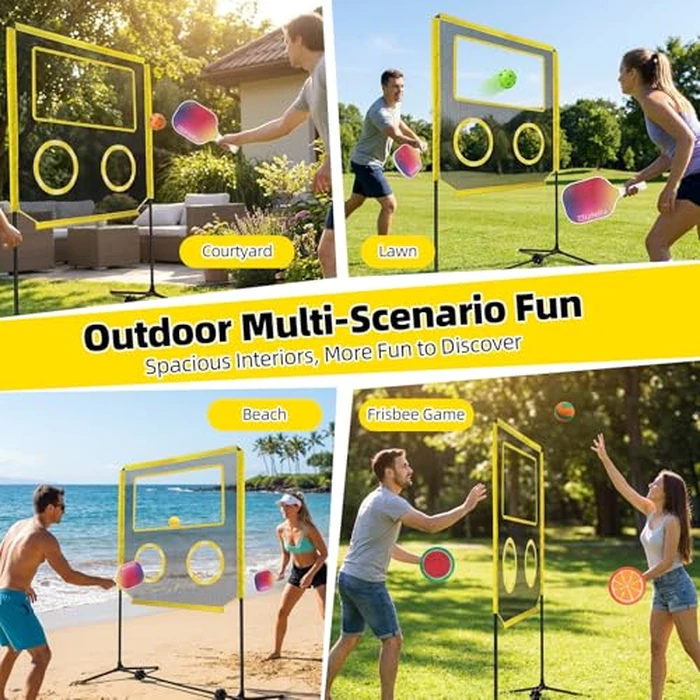 Ziziella Indoor Paddle Game with Net, Portable Pickleball Set with Net for Family or Solo Fun, All in One Outdoor Sports - Badminton, Pingpong, Tennis for Lawn, Backyard, Camping, Beach by ziziella - Image 7