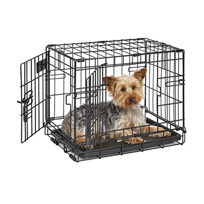MidWest Homes for Pets 18-Inch iCrate for Tiny Breeds, Up to 10 lbs, Double Door Folding Dog Crate with Divider Panel, Leak-Proof Tray & Secure Latches, Portable, Durable & Easy to Assemble by MidWest Homes for Pets - Used - Very Good condition - CA$31.36