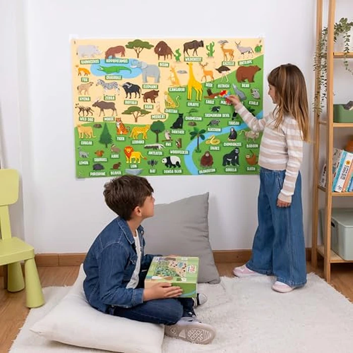 BONNYCO Felt Board for Toddlers with 116 Jungle Animals Figures. Montessori and Sensory Toys, Birthday Gifts for Kids 3-8 Years Old. Educational Games Learning Activities Christmas by BONNYCO - Image 9