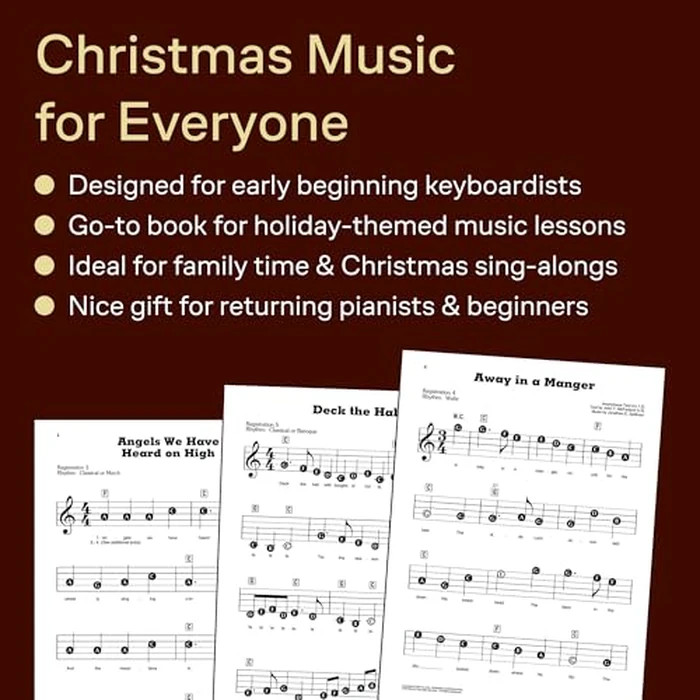 Christmas Songs with 3 Chords E-Z Play Today Volume 219 | Easy Keyboard and Big Note Piano Songbook with Lyrics and Chords | 23 Holiday Favorites for Beginners and Seniors | Organ and Piano Guide by Hal Leonard - Image 2