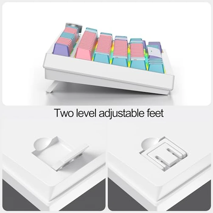 Fogruaden Wired Hot Swappable 75% Percent Mechanical Keyboard, Red Switch, TKL Pink Mechanical Keyboard, Gasket Mount, RGB Backlit Compact Gaming Keyboard with Volume Knob(Pink) by Fogruaden - Image 6
