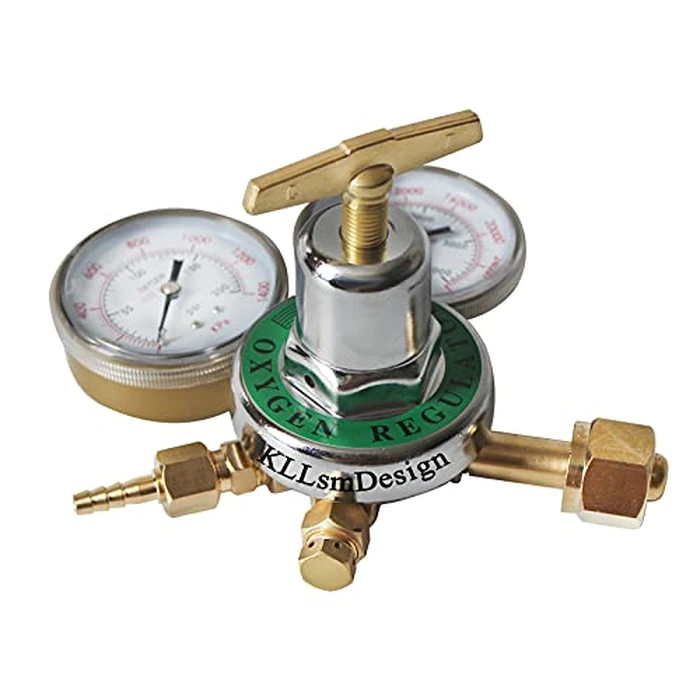 KLLsmDesign Heavy Duty Oxygen Regulator，Full Brass Torch Kit Oxygen Tank Regulator ，Large Tank Gauge Cutting Torch Regulator，Outlet 0-200 psi，Inlet 0-4000 psi ，CGA 540 by KLLsmDesign - Image 2