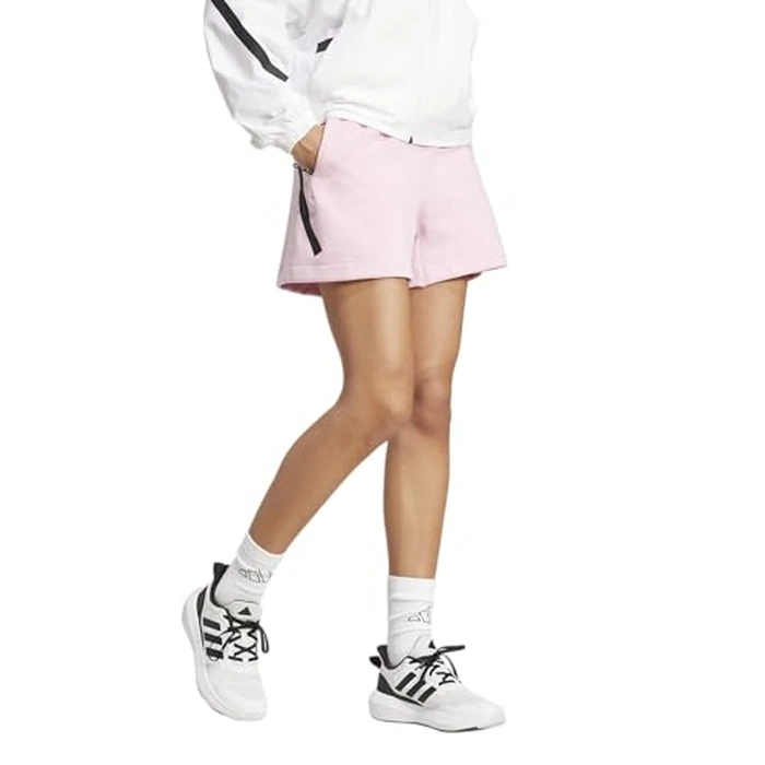 Adidas Women's Z.N.E. Sportswear Shorts, Semi Lucid Fuchsia/Bahia Magenta, Small by adidas - Image 2