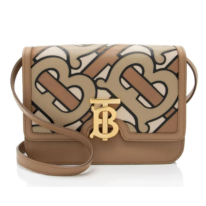 Burberry TB Monogram Leather TB Small Flap Bag - Leather - Brown by Burberry - Refurbished - Excellent condition