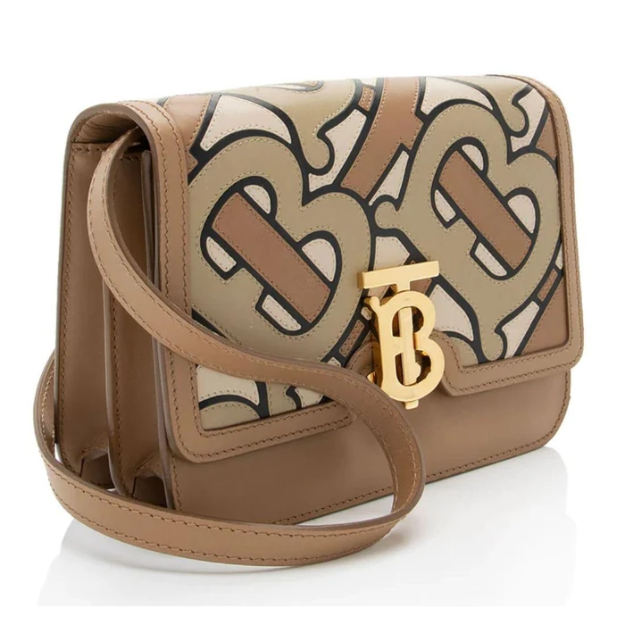 Burberry TB Monogram Leather TB Small Flap Bag - Leather - Brown by Burberry - Image 2