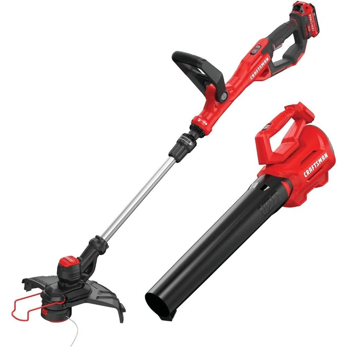 CRAFTSMAN CMCK197D1-R V20 WEEDWACKER 13 in. String Trimmer and Axial Blower Combo Kit (2.0Ah) - Red by CRAFTSMAN - Refurbished - Excellent condition - US$136.98