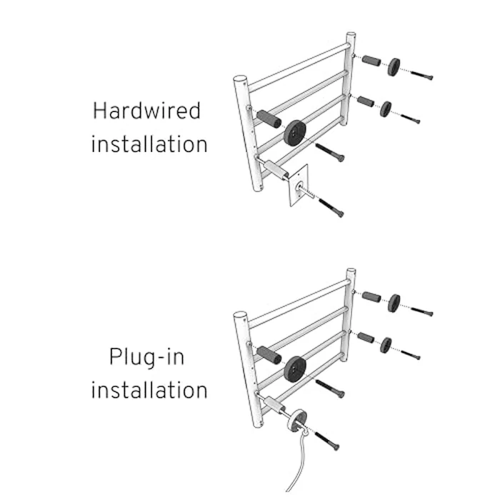 Odass | Towel Warmer | Built-in Timer with Led Indicators | Timer Modes: 1 H to 8 H, ON/Off | Temperature 30 to 60 degreesC (86 to 140 degreesF) | Wall Mounted | 4 Bars | Matt White by Odass - Image 7