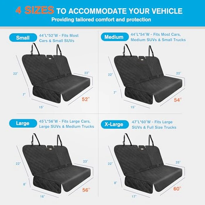 ALLANSING Back Seat Cover for Large SUVs/Trucks Rear Split Bench - Heavy-Duty 900D Waterproof Non-Slip Car Seat Protector for Messy Pet Dogs & Kids, Easy Clean(Black) by ALLANSING - Image 6