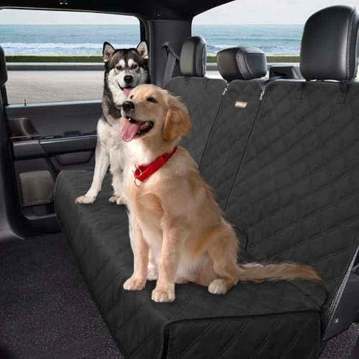 ALLANSING Back Seat Cover for Large SUVs/Trucks Rear Split Bench - Heavy-Duty 900D Waterproof Non-Slip Car Seat Protector for Messy Pet Dogs & Kids, Easy Clean(Black) by ALLANSING - Image 8