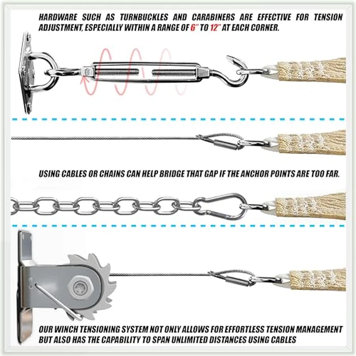 ColourTree 18' x 18' x 18' Turquoie Sun Shade Sail Triangle CTSLT18 - Canopy Mesh Fabric UV Block UPF50 - Commercial Heavy Duty - 190 GSM - 3 Years Warranty (We Make Custom Size) by ColourTree - Image 7