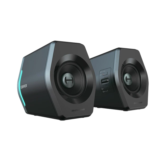 Edifier G2000 RGB Gaming Speakers, 32W Peak Power, Compact Design for PC/PS4/Desktop, Bluetooth 5.1, 3.5mm AUX, Game/Movie/Music Modes, 12 RGB Lighting Effects - Black by Edifier - Used - Acceptable condition - CA$67.44