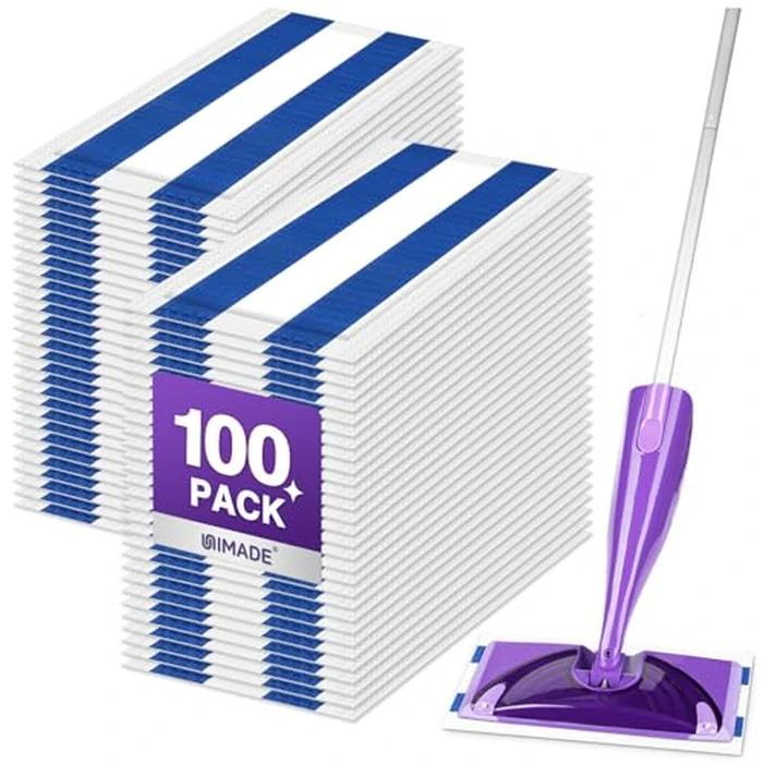 UNIMADE 100 Count Mop Pad Refill Compatible with Swiffer WetJet, Disposable Multi-Layers Mopping Pads for All Hard Surface, Especially Hardwood Floor, Super Absorbent Spray Mopping Pad Refills by UNIMADE - Used - Like New condition - US$22.79