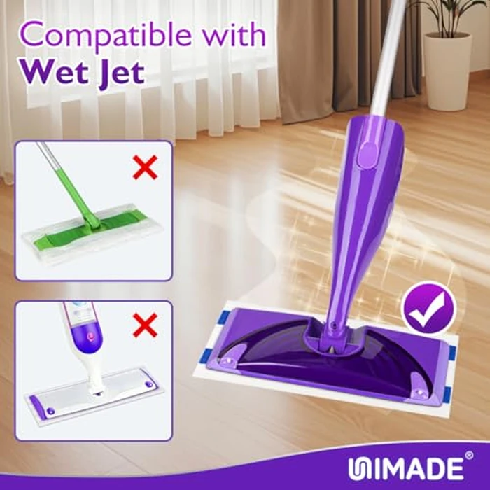 UNIMADE 100 Count Mop Pad Refill Compatible with Swiffer WetJet, Disposable Multi-Layers Mopping Pads for All Hard Surface, Especially Hardwood Floor, Super Absorbent Spray Mopping Pad Refills by UNIMADE - Image 2
