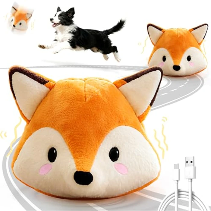 VYsTN Interactive Fox Puppy Toy for Anxiety & Boredom Relief - Automatic Self-Moving, Bouncing & Vibrating with Sound for Mental Stimulation | Rechargeable & Chew-Resistant for All Breed Sizes by VYsTN - Image 1