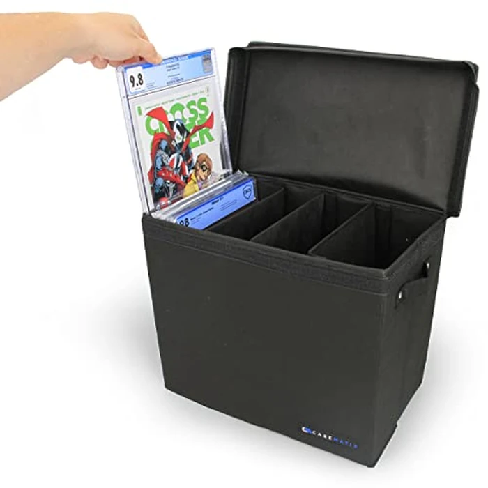 CASEMATIX Graded Comic Book Storage Case Fits up to 28 CGC Graded Comics Lightweight Comic Book Storage Bin with 3 Removable Dividers for Slabbed Comics Protective Collector Display Carry Case Box by CASEMATIX - Image 1
