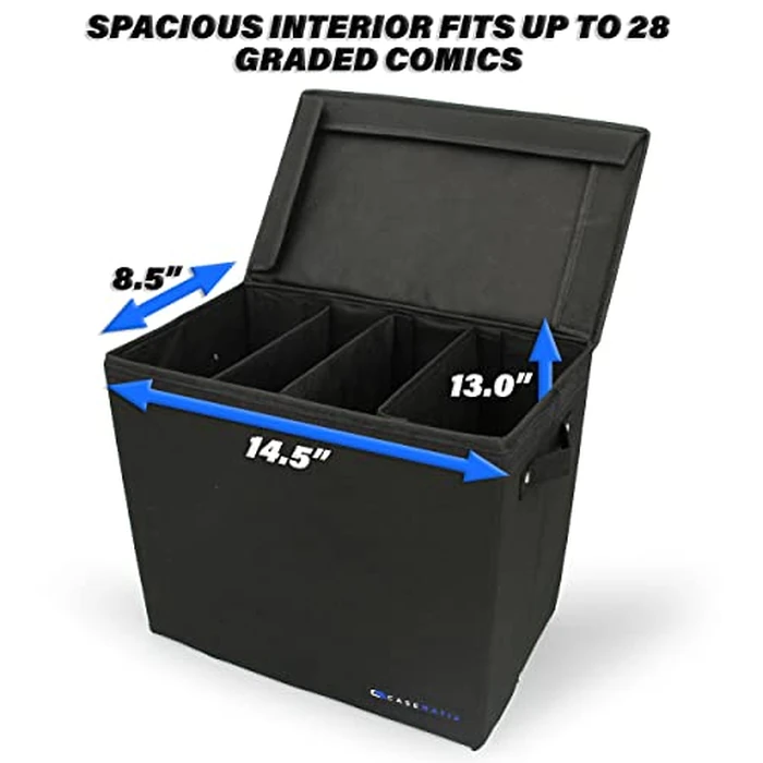CASEMATIX Graded Comic Book Storage Case Fits up to 28 CGC Graded Comics Lightweight Comic Book Storage Bin with 3 Removable Dividers for Slabbed Comics Protective Collector Display Carry Case Box by CASEMATIX - Image 6