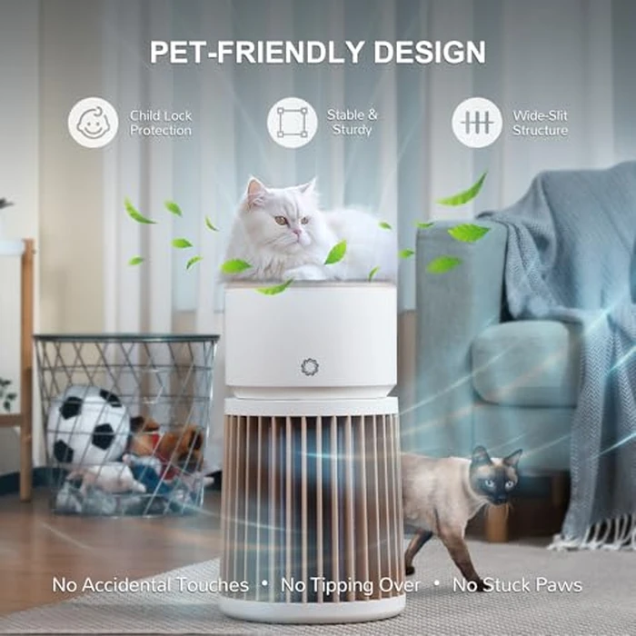 Airthereal Pet Air Purifier for Large Room up to 3500sq.ft - Odor Eliminate H13 Purple Filter - Air Cleaner for Pet Hair, Dander, Cat Urine Odor, Dust, Smoke - PM 2.5 Air Quality Sensor, AGH400-PET by AIRTHEREAL - Image 5