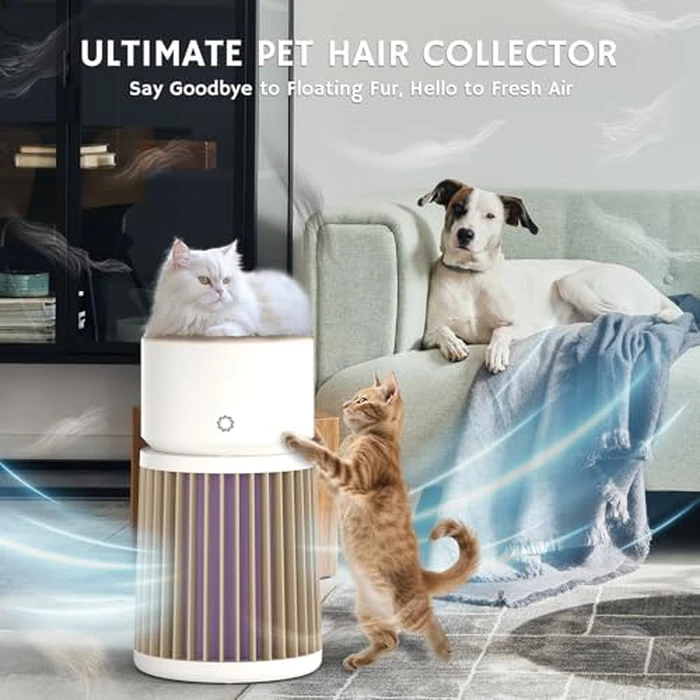 Airthereal Pet Air Purifier for Large Room up to 3500sq.ft - Odor Eliminate H13 Purple Filter - Air Cleaner for Pet Hair, Dander, Cat Urine Odor, Dust, Smoke - PM 2.5 Air Quality Sensor, AGH400-PET by AIRTHEREAL - Image 7