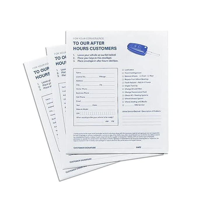 Key Drop Off Standard Envelopes for After Hours | Auto Shop Repair/Service Drop Box Overnight Envelopes | White (100) by Mountain Valley Printing - Used - Like New condition - CA$25.67