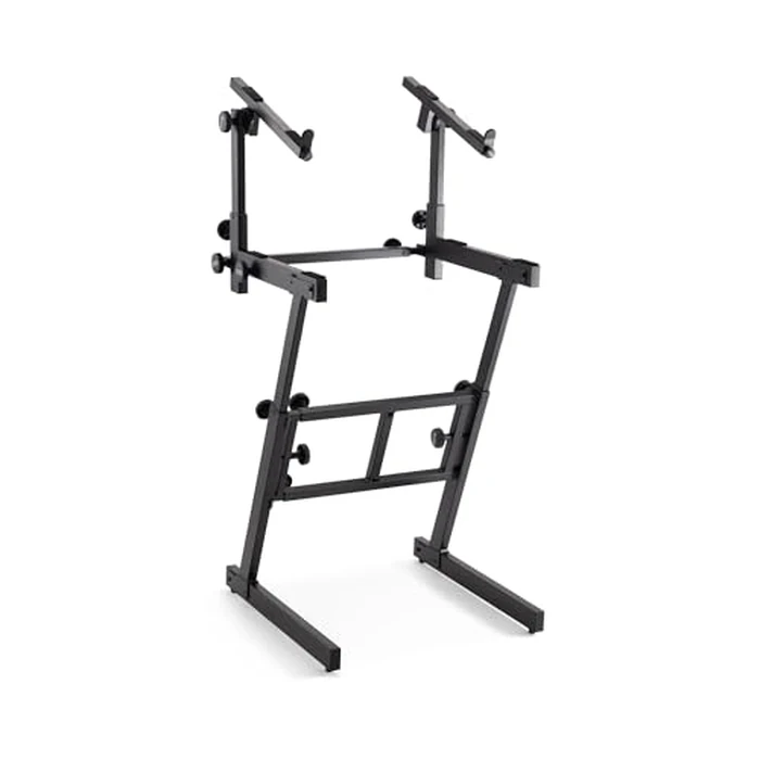 OnStage KS7365EJ Folding-Z Keyboard Stand w/ Second Tier (Heavy-Duty, Ergonomic, Digital Pianos, Synthesizers, Organs, Up to 400LBs, Double Keyboard Rig, Portable, Z-Style Frame, Black) by OnStage - Image 3