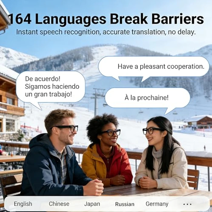 MONFOLROY AI Smart Glasses with Chat GPT, Bluetooth Glasses with 164 Languages for Men and Women, Music Playback & Hands-Free Calls, Color-Change Lens, Voice Assistant by MONFOLROY - Image 2