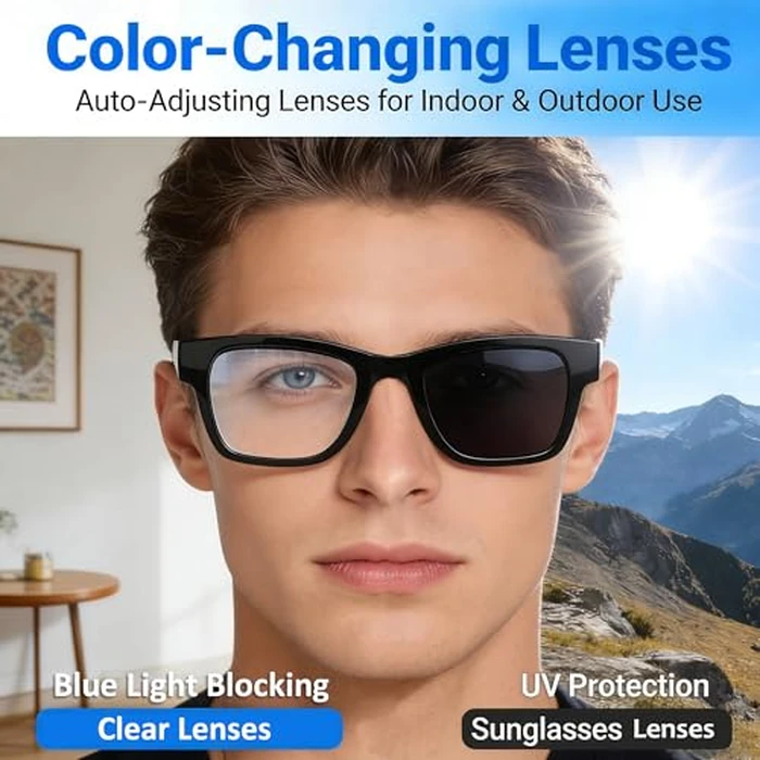 MONFOLROY AI Smart Glasses with Chat GPT, Bluetooth Glasses with 164 Languages for Men and Women, Music Playback & Hands-Free Calls, Color-Change Lens, Voice Assistant by MONFOLROY - Image 3