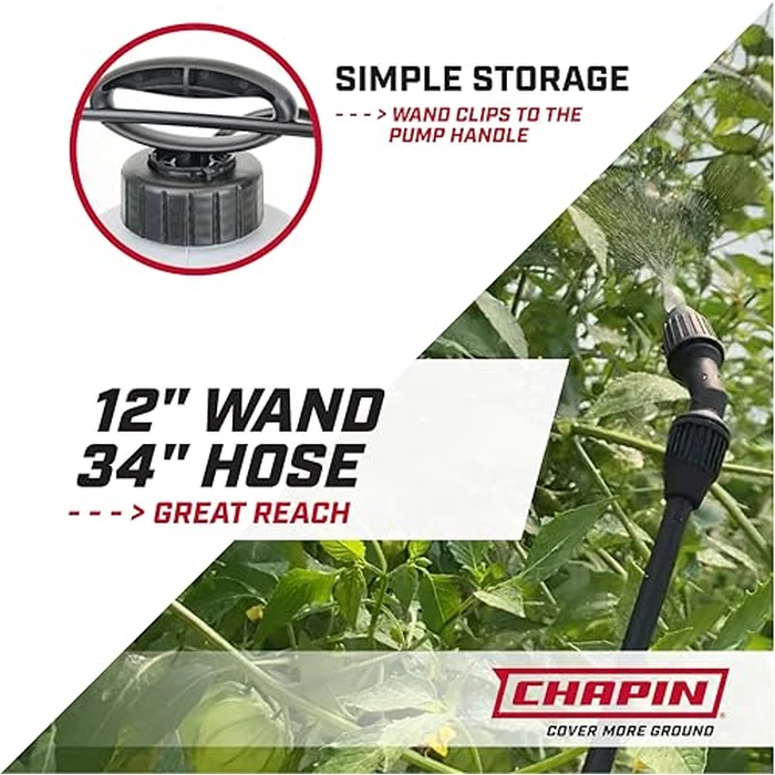 Chapin 16200 Pump Sprayer, 2-Gallon, Lawn & Garden Translucent Poly Tank, Adjustable Cone Nozzle, Ergonomic Handle & in-Tank Filter for Herbicides, Pesticides & Fertilizers by Chapin International - Image 4
