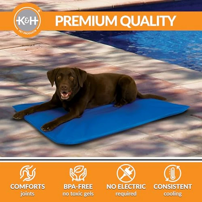 K&H Pet Products Cool Bed III Dog Cooling Mat, Indoor Outdoor Cooling Beds for Large Dogs, Chilling Pet Pad for in Home, Outdoor Houses, Crates, Yards, Porches - Large 44 X 32in Chill Blue by K&H Pet Products - Image 4