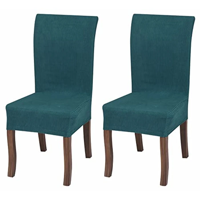 Home Beyond & HB design - Dining Chair Slipcovers - Stretch Washable Removable Chair Protector Covers - (2 Pack, Teal) by Home Beyond & HB design - Image 1