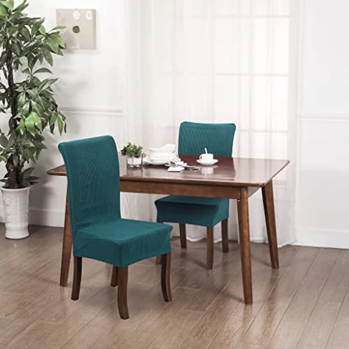 Home Beyond & HB design - Dining Chair Slipcovers - Stretch Washable Removable Chair Protector Covers - (2 Pack, Teal) by Home Beyond & HB design - Image 2