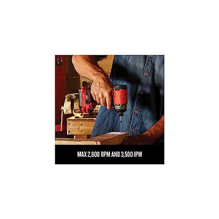 CRAFTSMAN V20 Cordless Impact Driver Kit, 1/4 inch, Battery and Charger Included (CMCF810C1) by CRAFTSMAN - Image 4