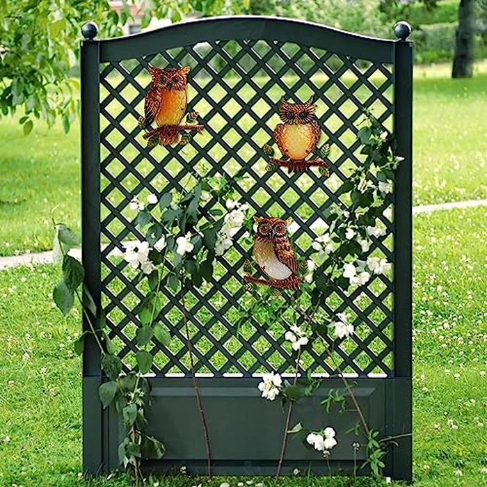 J-Fly Owl Decorative Metal Wall Art Owl Outdoor Decorative Metal Bird Wall Art Exquisite Valentine Decoration Gifts For Garden Patio Porch Bedroom Kitchen Lover Gift 9 Inch Set Of 3 by J-Fly - Image 5