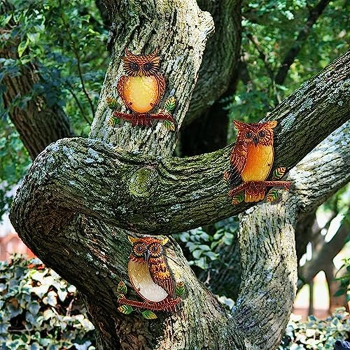 J-Fly Owl Decorative Metal Wall Art Owl Outdoor Decorative Metal Bird Wall Art Exquisite Valentine Decoration Gifts For Garden Patio Porch Bedroom Kitchen Lover Gift 9 Inch Set Of 3 by J-Fly - Image 6