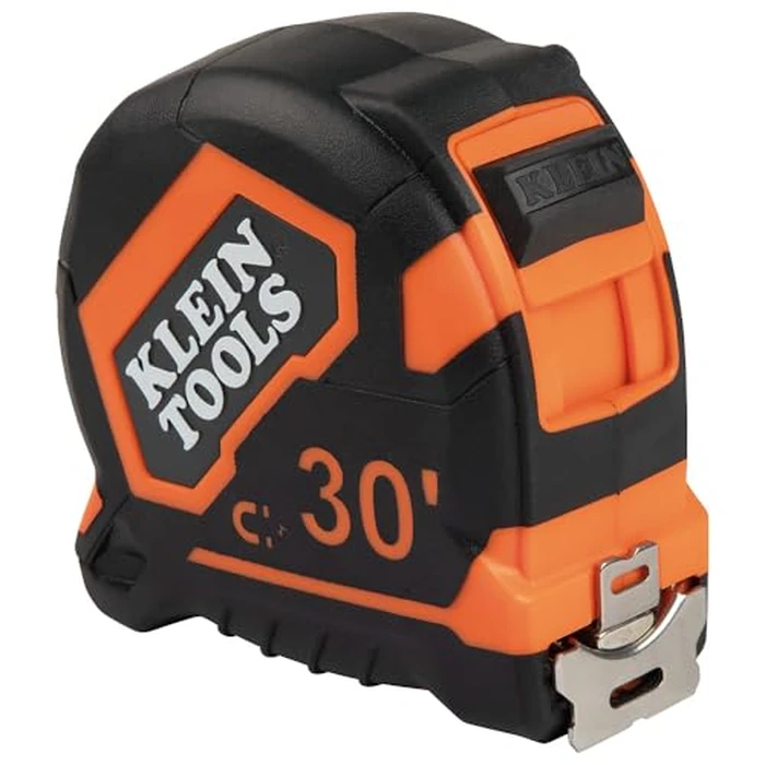 Klein Tools 9230 Tape Measure, Heavy-Duty Measuring Tape with 30-Foot Double-Hook Double-Sided Nylon Reinforced Blade, with Metal Belt Clip by KLEIN TOOLS - Image 1