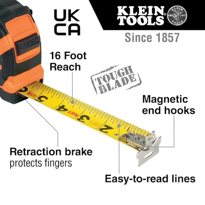 Klein Tools 9230 Tape Measure, Heavy-Duty Measuring Tape with 30-Foot Double-Hook Double-Sided Nylon Reinforced Blade, with Metal Belt Clip by KLEIN TOOLS - Image 2