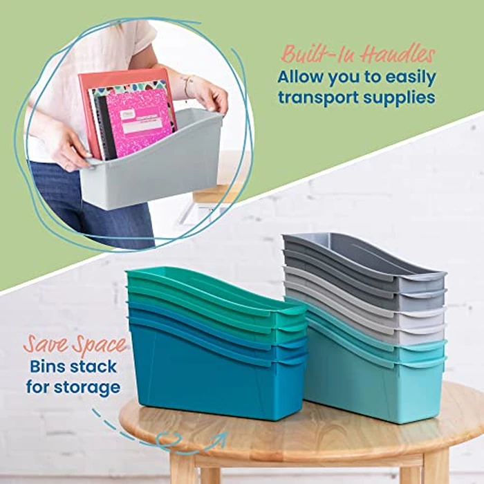 ECR4Kids Linking Plastic Storage Book Bin, Multipurpose Organization, Contemporary, 10-Piece by ECR4Kids - Image 4