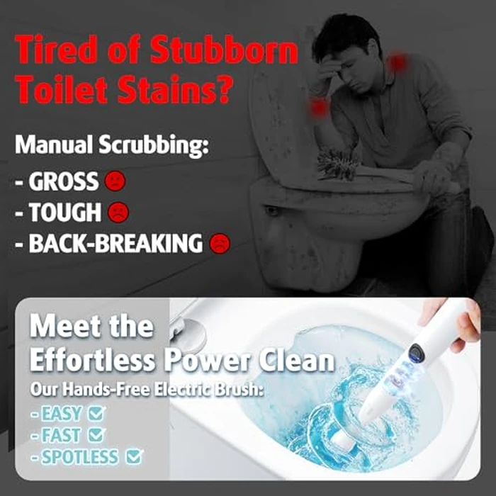 AIR U+ Hands-Free Electric Toilet Brush for Seniors & Busy Households - No Bending, Effortless Clean with Disposable Heads & Holder Set by AIR U+ - Image 2