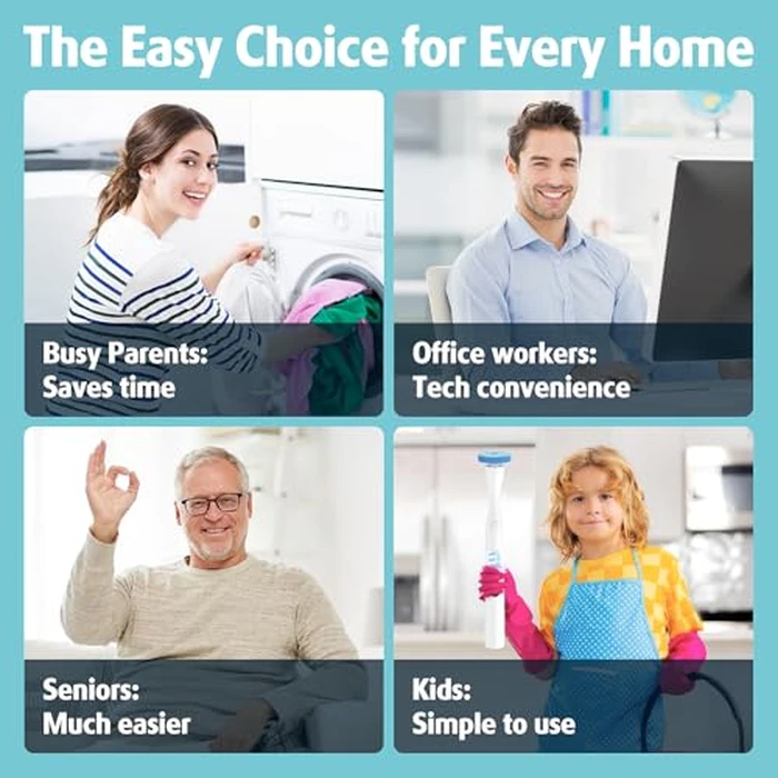 AIR U+ Hands-Free Electric Toilet Brush for Seniors & Busy Households - No Bending, Effortless Clean with Disposable Heads & Holder Set by AIR U+ - Image 7