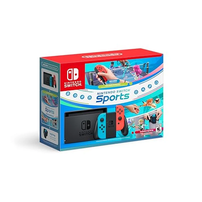 Nintendo Switch with Switch Sports + Leg Strap Bundle - Nintendo Switch Sports Bundle Edition by Nintendo - Used - Very Good condition