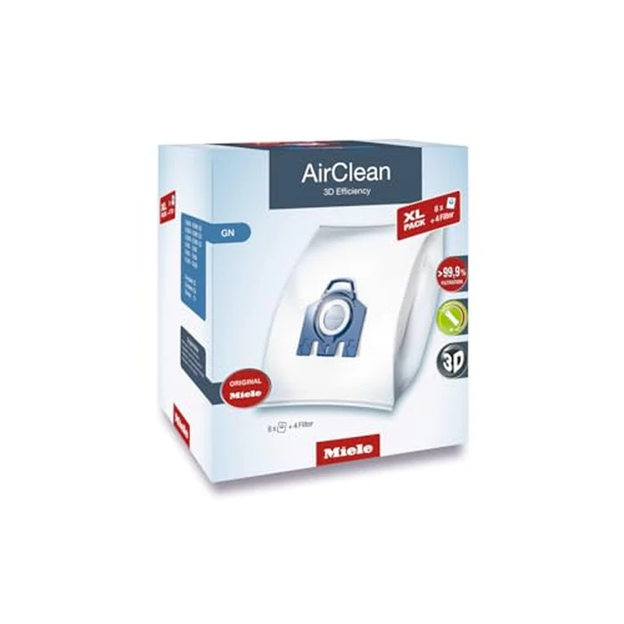 Miele Original AirClean 3D Efficiency GN Dust Bags for Vacuum Cleaners, 8 x Dust Bags, 2 x Motor Protection, 2 x Exhaust Filters, Value Pack-10455150 by Miele - Used - Very Good condition