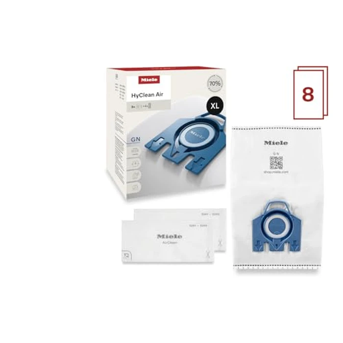 Miele Original AirClean 3D Efficiency GN Dust Bags for Vacuum Cleaners, 8 x Dust Bags, 2 x Motor Protection, 2 x Exhaust Filters, Value Pack-10455150 by Miele - Image 3