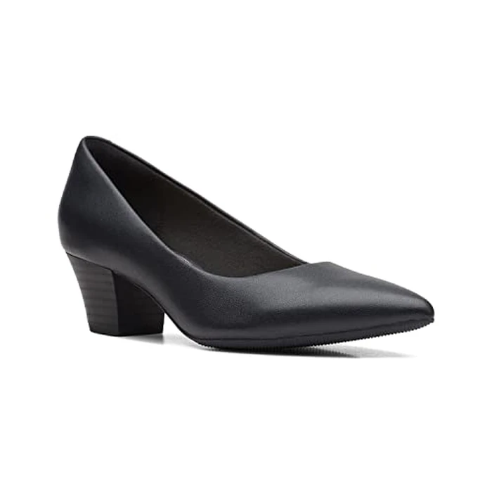 Clarks Womens Collection Pump, Black Leat, 8.5 Wide US by Clarks - Image 2