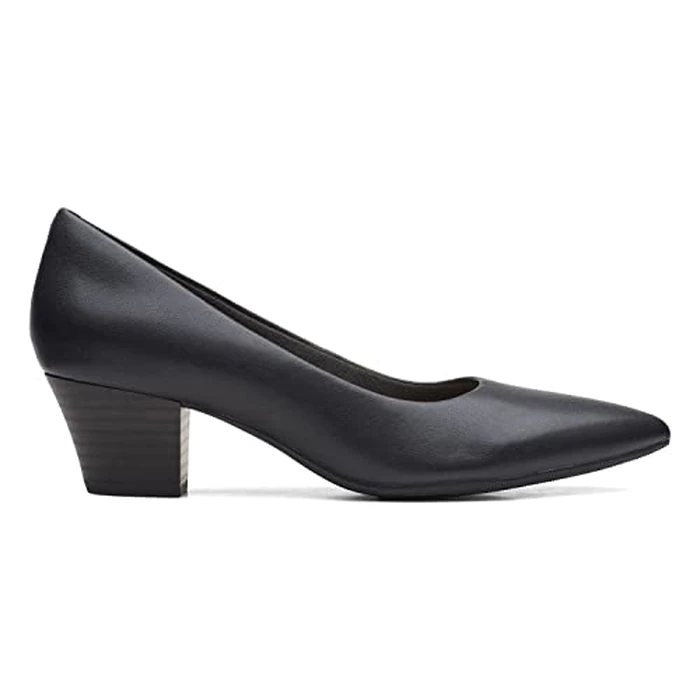 Clarks Womens Collection Pump, Black Leat, 8.5 Wide US by Clarks - Image 4