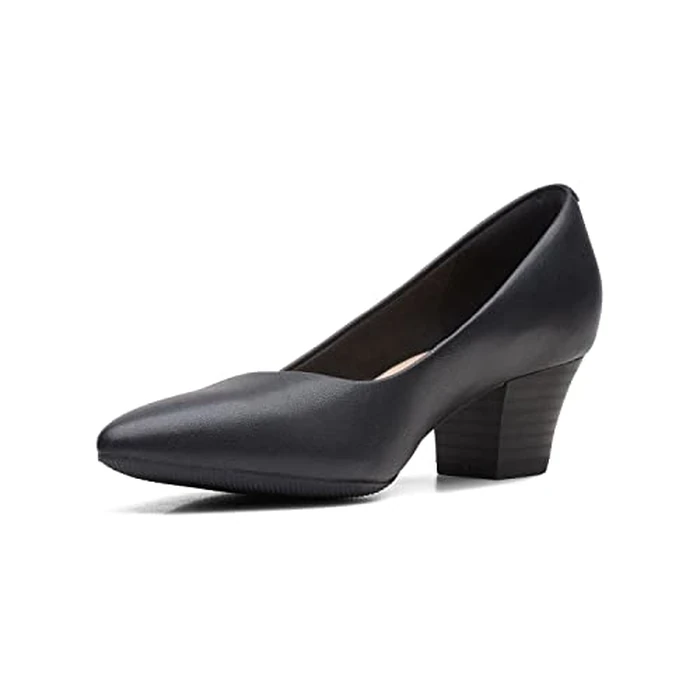 Clarks Womens Collection Pump, Black Leat, 8.5 Wide US by Clarks - Image 6