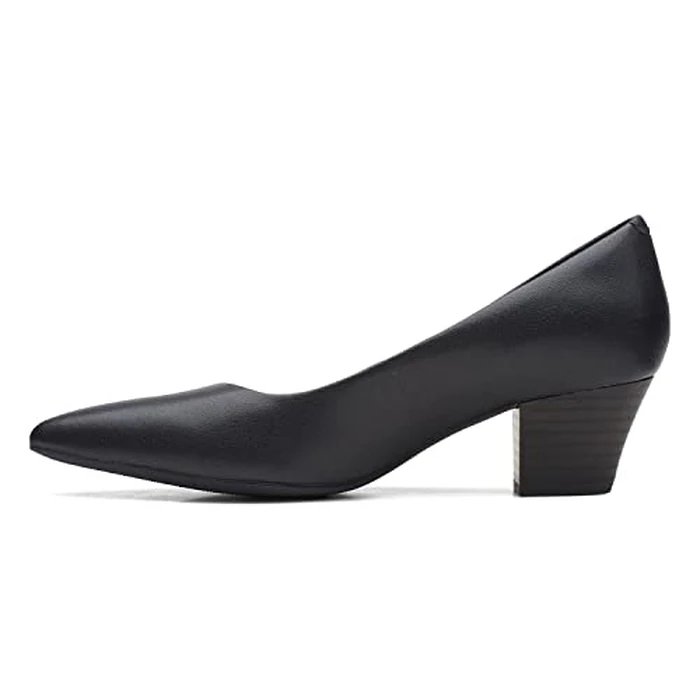 Clarks Womens Collection Pump, Black Leat, 8.5 Wide US by Clarks - Image 7