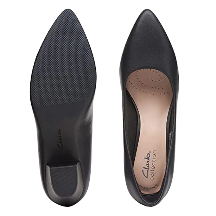Clarks Womens Collection Pump, Black Leat, 8.5 Wide US by Clarks - Image 9